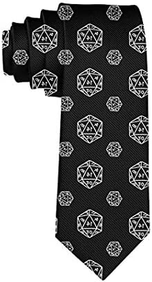 Мъжка Вратовръзка D20 Dice BlackNovelty Чудесно За Сватбеното парти на Младоженеца Приближените