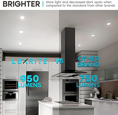 LUXRITE 16 Комплекти 4-инчов квадратни led вградени осветителни тела Can, 14 W = 75 W, 5 цветови варианти 2700-5000 До 950 Лумена,
