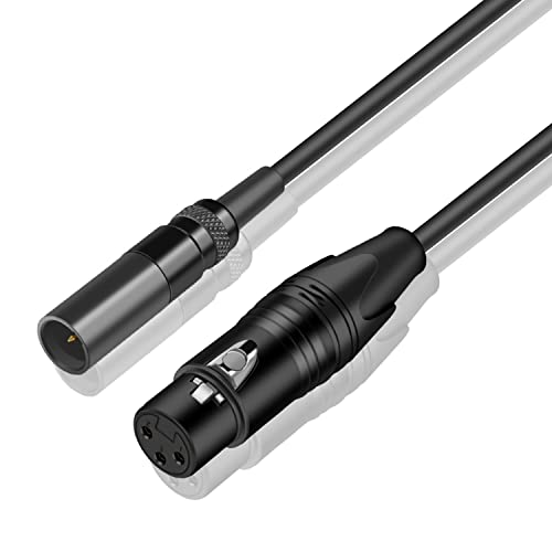 Аудио кабел-адаптер DREMAKE Mini-XLR Male-Mini-XLR Female, Кабел конвертор Mini XLR в Mini XLR дължина 5 метра /1,5 М, Позлатени