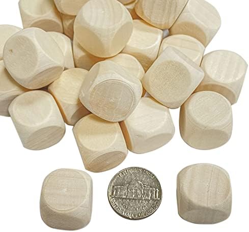 100 от Опаковки от Дървени кубчета, Недовършена Дървен Куб Малки Празни Квадратни Кубчета за Diy (3/4 инча)
