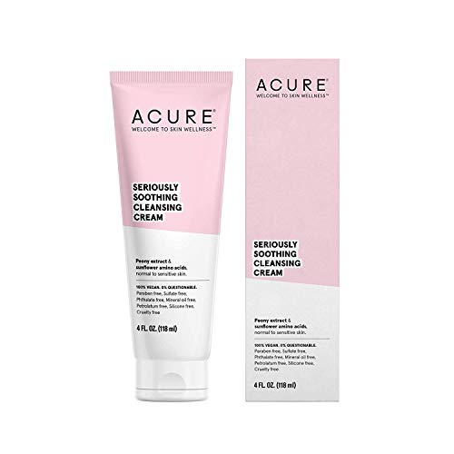 Acure | Сериозно успокояващ почистващ крем | 4 ет. унция (Опаковка може да се различава)2
