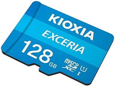 Карта с флаш памет Kioxia 128 GB microSD Exceria с адаптер U1 R100 C10 Full HD с висока скорост на четене и 100 МВ/с LMEX1L128GG2
