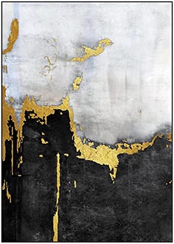 YXBDN Модерна Златна Стенни Художествена Живопис, Абстрактна Живопис от златно фолио, Ръчно изработени Украса на Хола Голям Платно