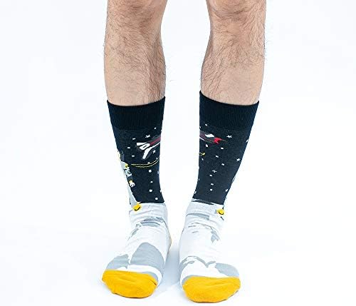 Дамски Чорапи FunnySquared Crazy Crew, Нестандартен, Луд Дизайн Памучни Чорапи за Подарък